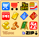 pixel art zip download Mini Economy shopping