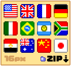 pixel art zip download Mini National flag