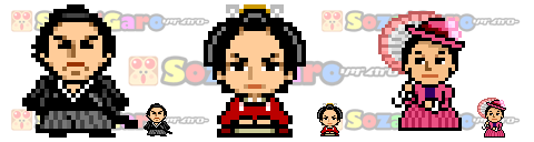 pixel art 日本の人物 アイコン サンプル