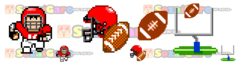 pixel art アメリカンフットボール アイコン サンプル