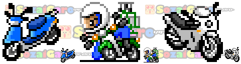 ドット絵アイコン バイク スクーター 無料ドット絵アイコン素材のピクセルガロー