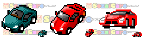 pixel art スポーツカー アイコン サンプル