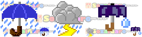 pixel art 雨 アイコン サンプル