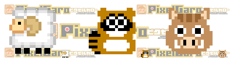 pixel art 動物 アイコン 16pixel サンプル
