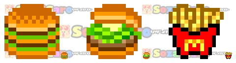 ミニドット絵アイコン ファーストフード 無料ドット絵アイコン素材のピクセルガロー