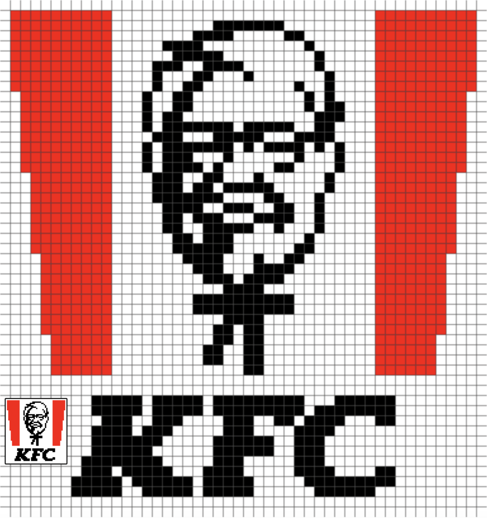 ケンタッキーフライドチキン KFC ドット絵図案