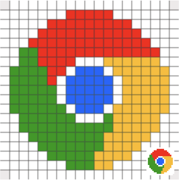 google chrome ロゴ ドット絵図案