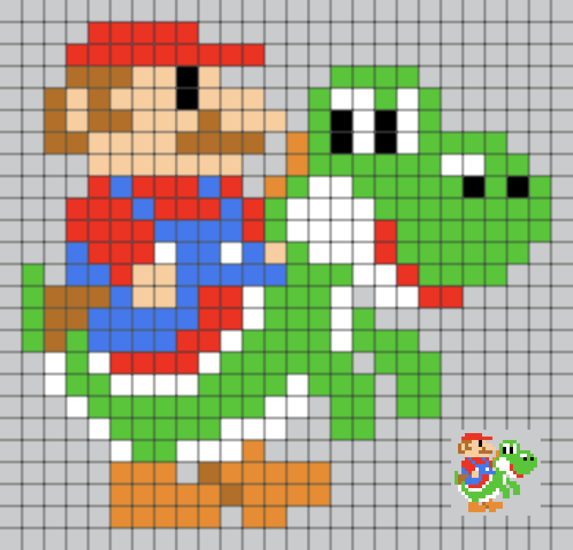 マリオ ヨッシー ドット絵図案