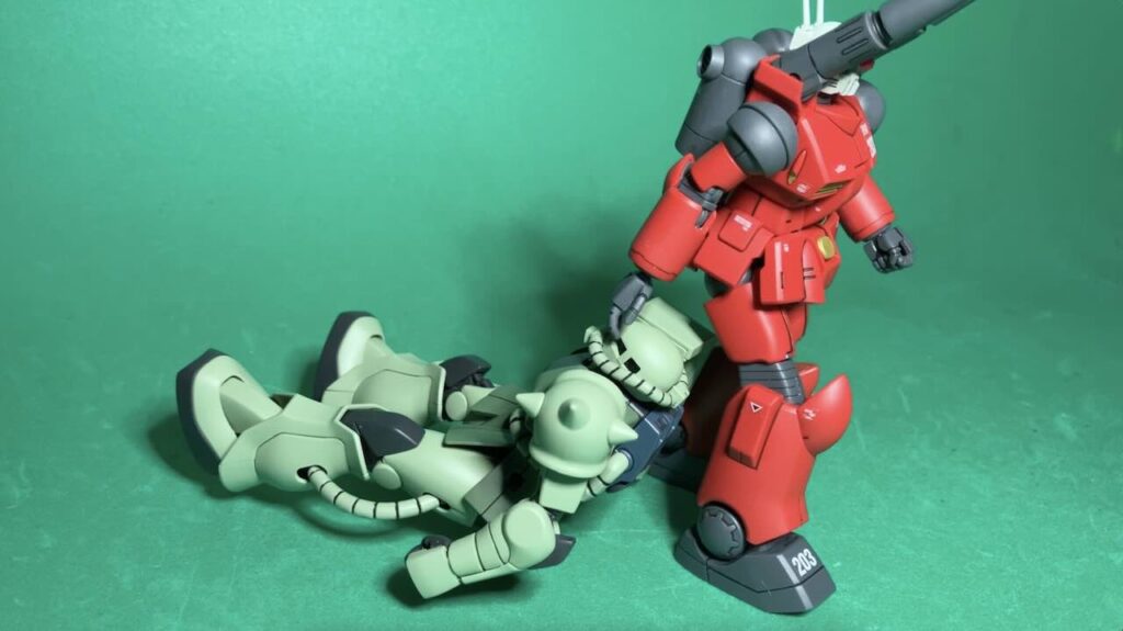 hguc ガンキャノン 量産型ザクを捕獲