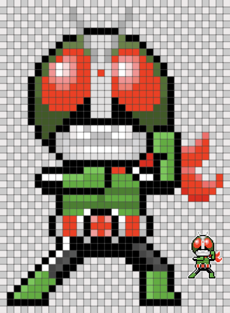 仮面ライダー旧2号 ドット絵図案