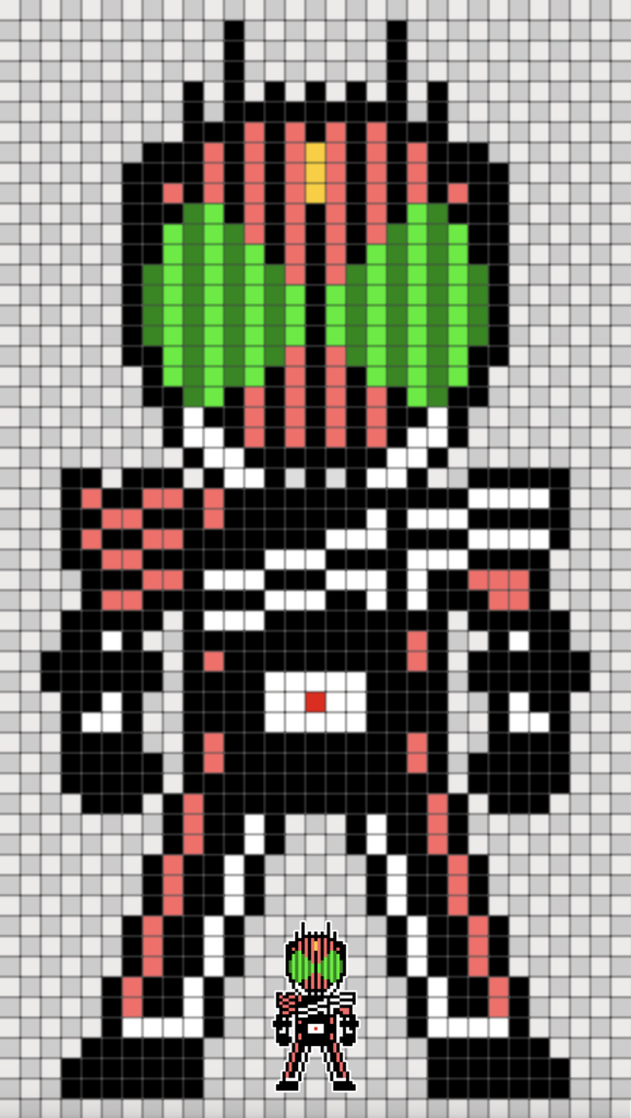 仮面ライダーディケイド ドット絵図案