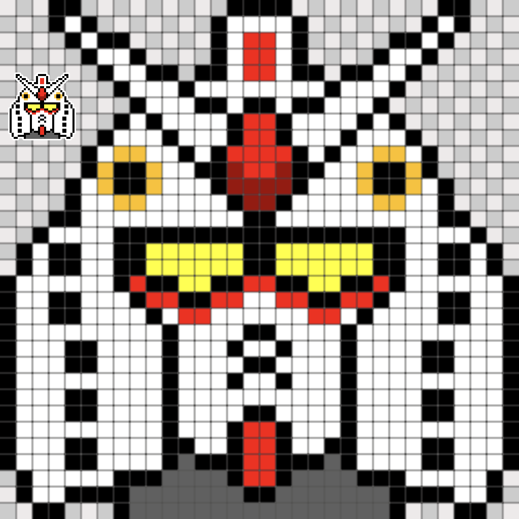 ガンダムヘッド ドット絵図案