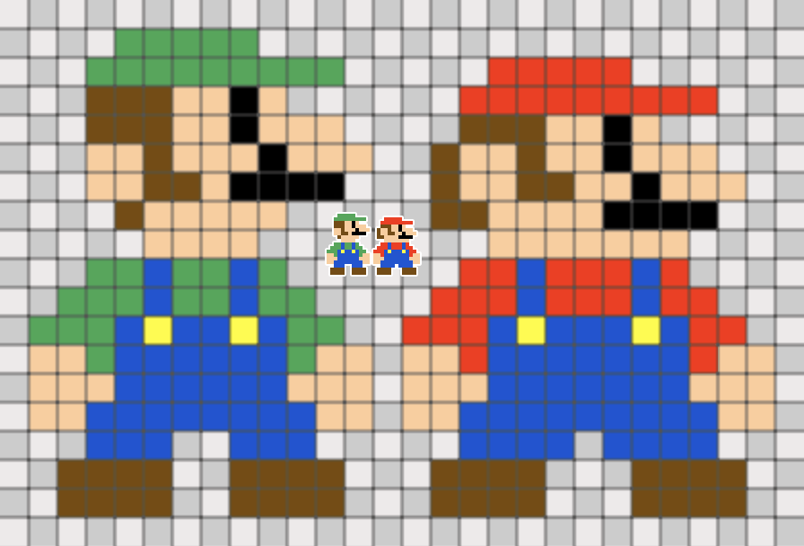 マリオ ルイージ ドット絵図案