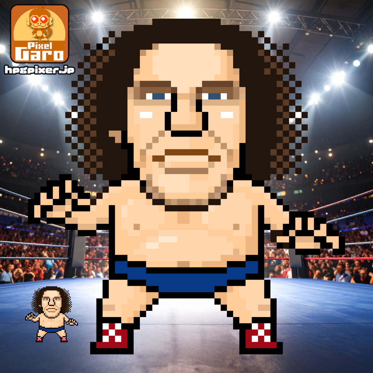 アンドレ・ザ・ジャイアントのドット絵アイコン アイキャッチ