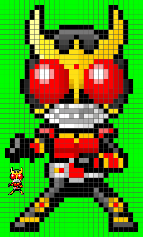 仮面ライダークウガ ドット絵図案