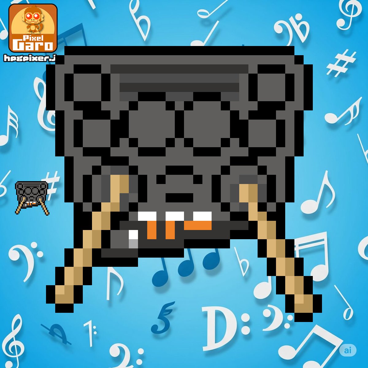 デジタルパーカッションのドット絵アイコン アイキャッチ