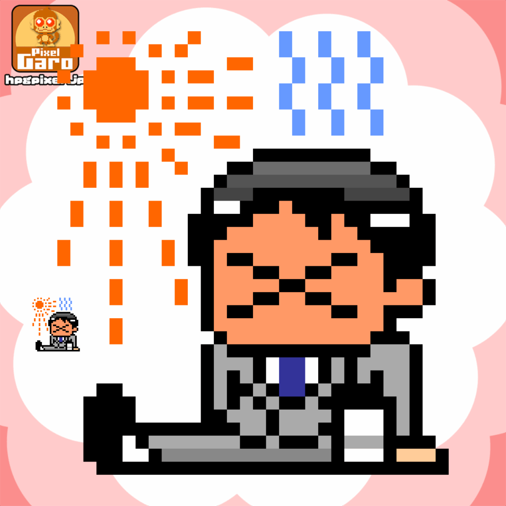 熱中症のドット絵アイコン