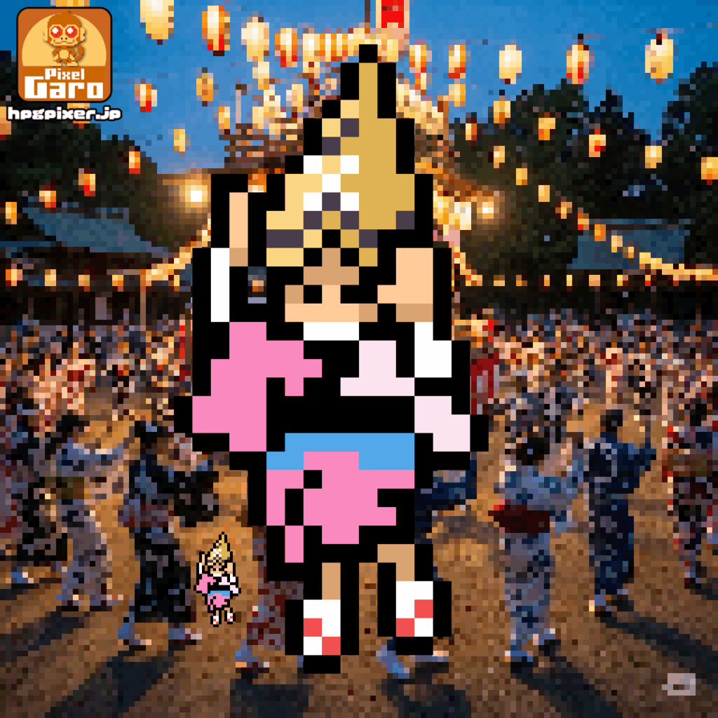 盆踊りのドット絵アイコン
