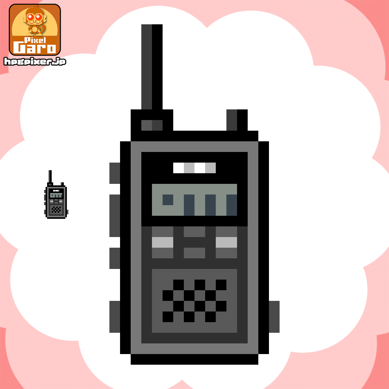 トランシーバーのドット絵アイコン アイキャッチ