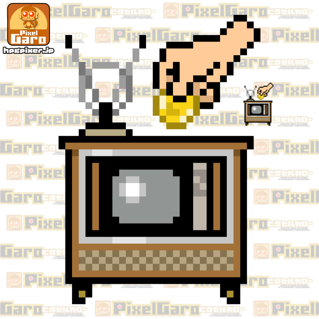 お金を払って観るサブスクテレビのドット絵アイコン