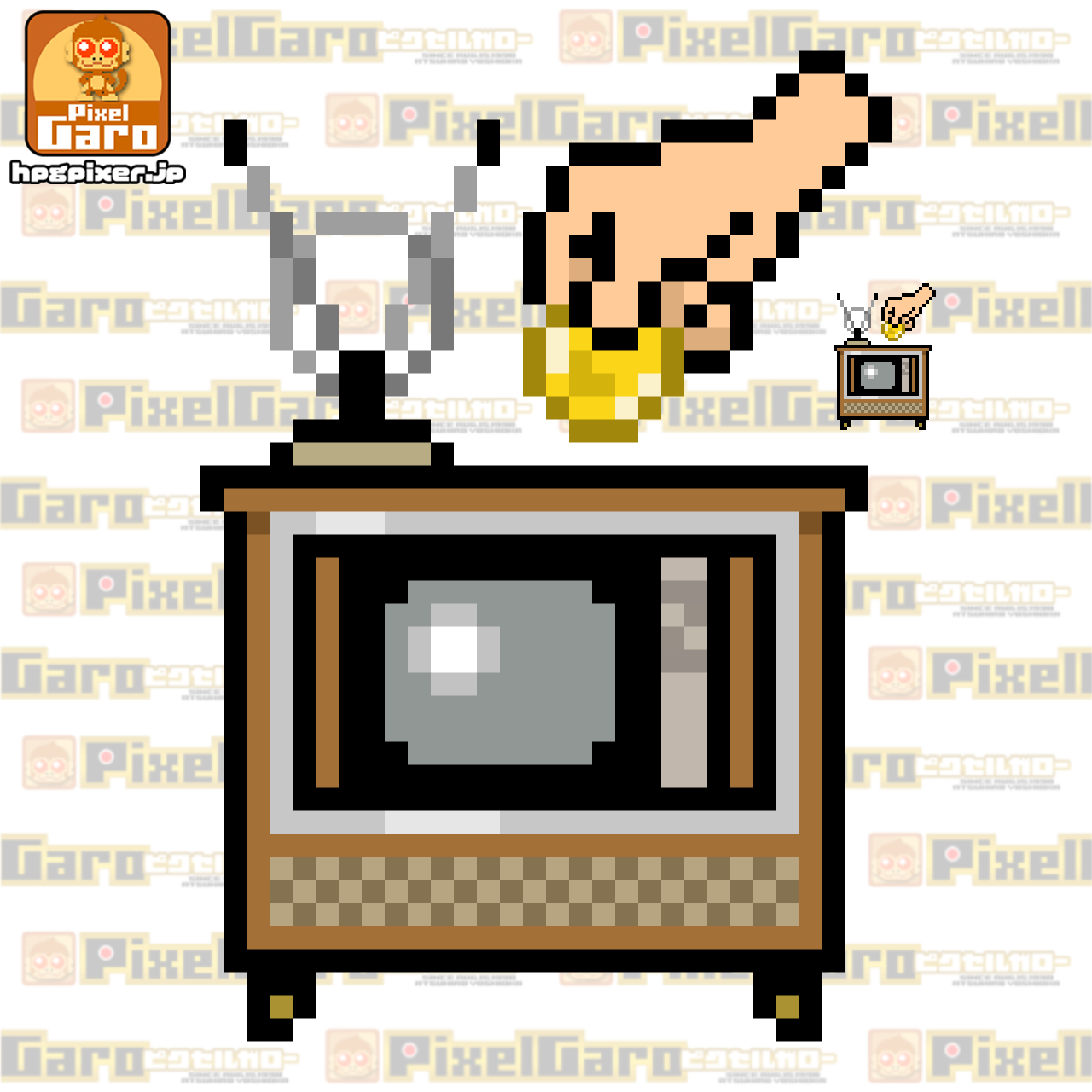 お金を払って観るサブスクテレビのドット絵アイコン アイキャッチ