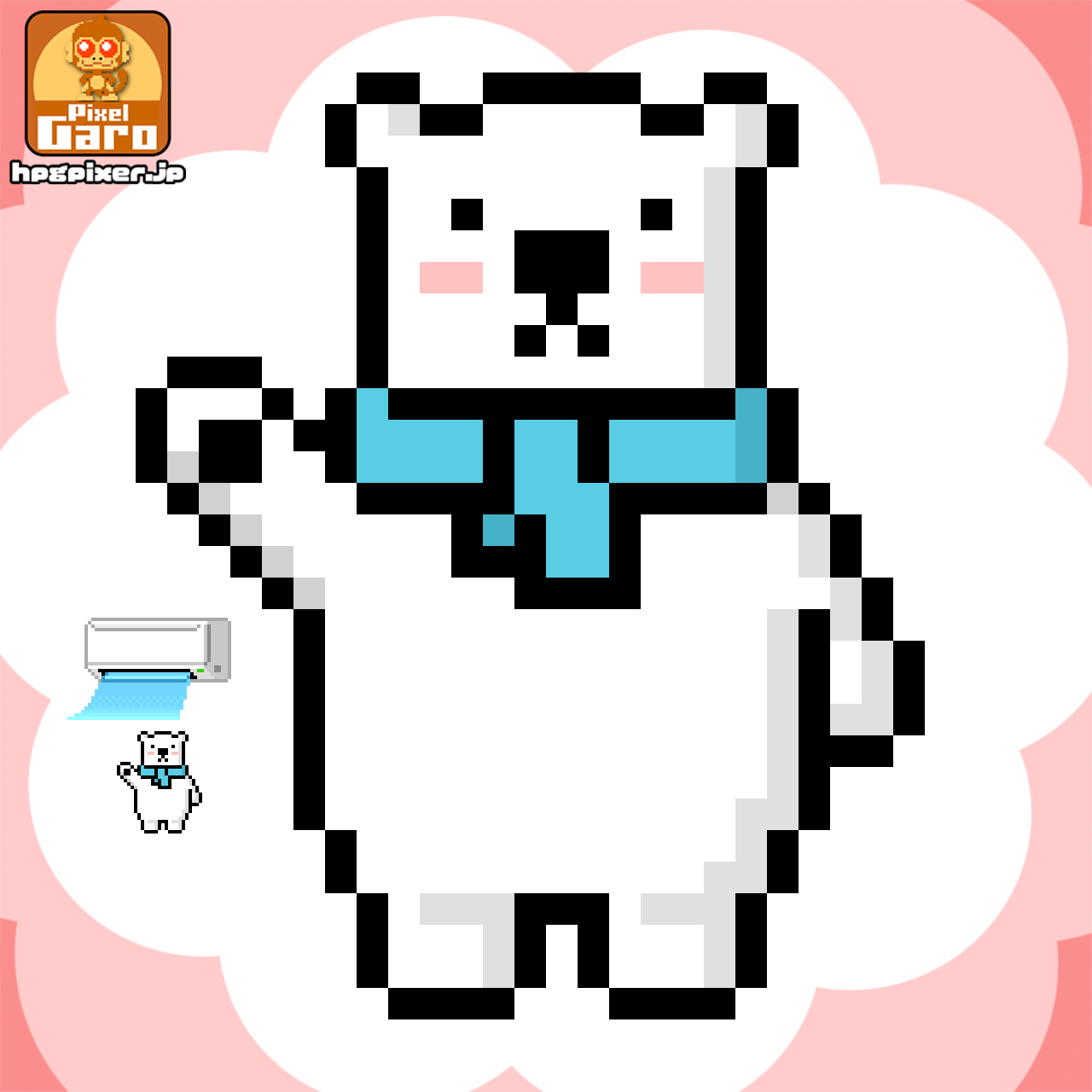 白くまのドット絵アイコン アイキャッチ