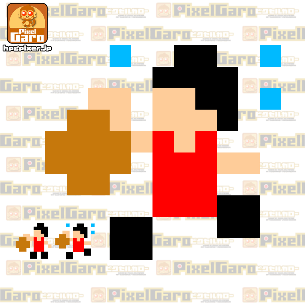 ミニマムなバスケットボール選手のドット絵アイコン
