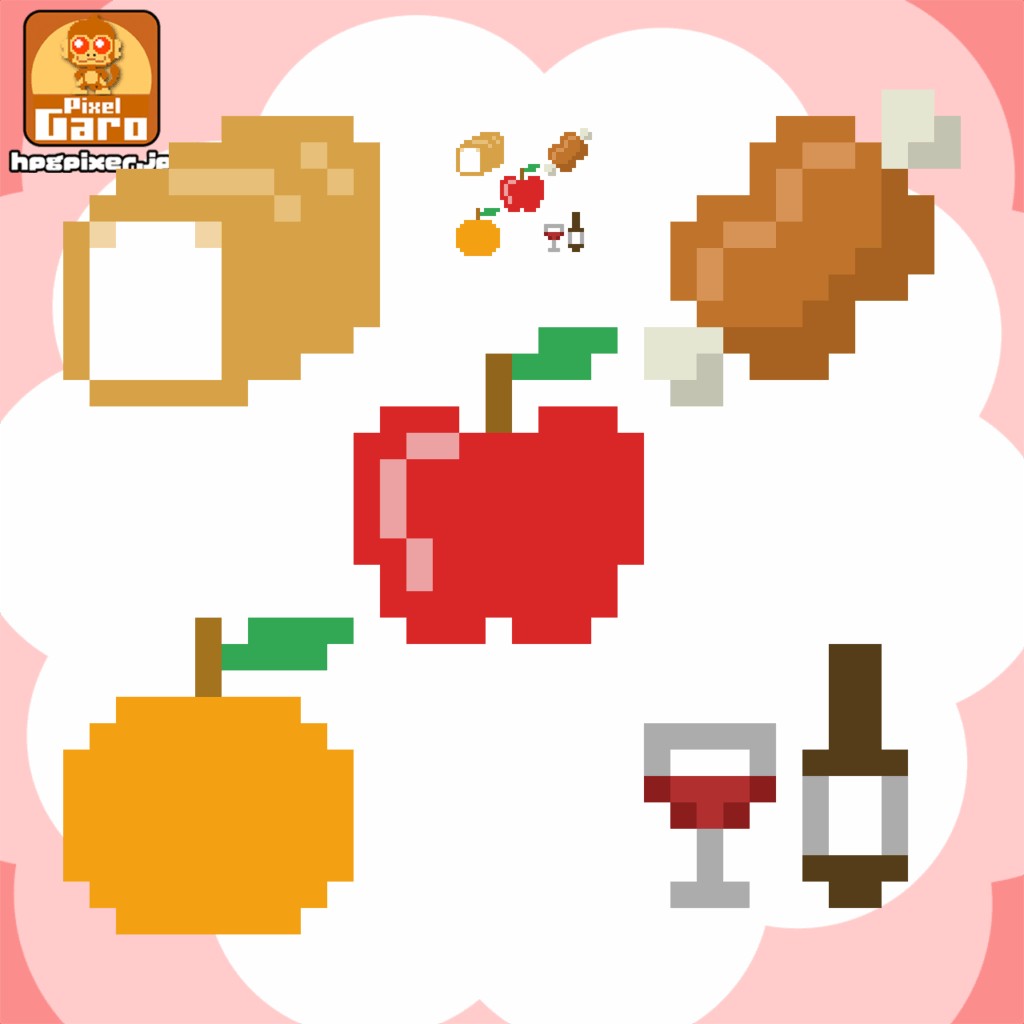 食料品ドット絵アイコン5点