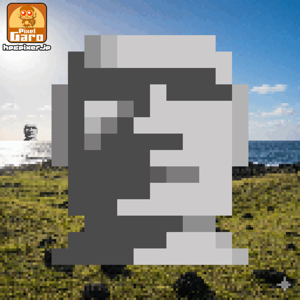 モアイ像のミニドット絵アイコン