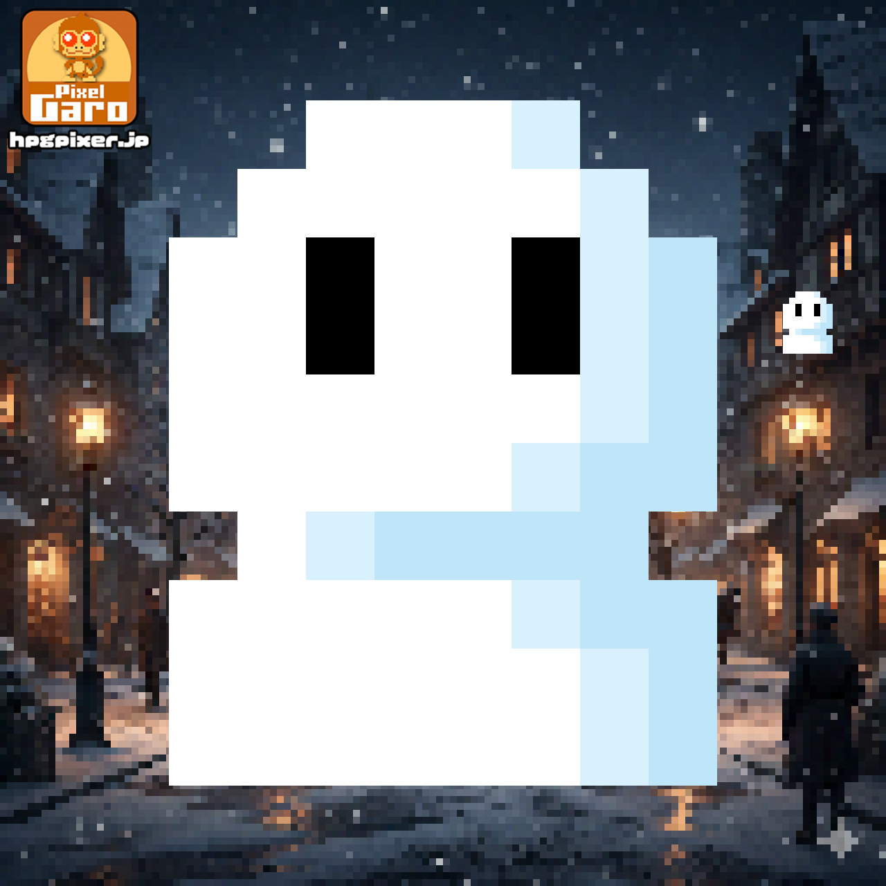 雪だるまのドット絵アイコン アイキャッチ