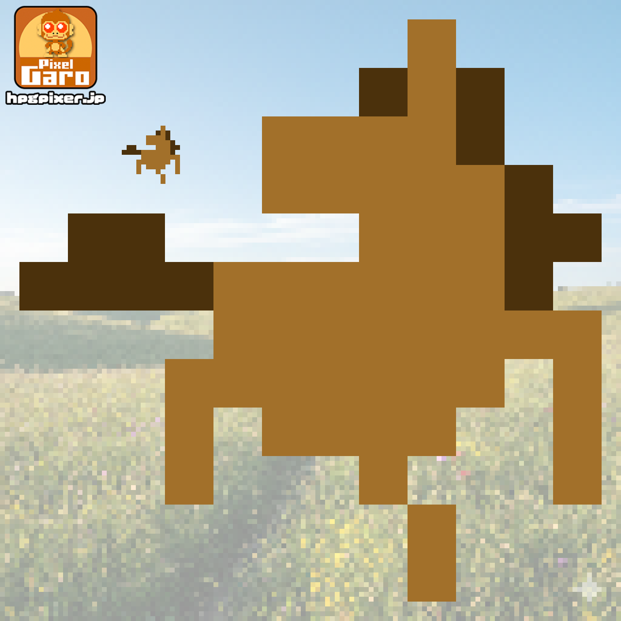 ウマのドット絵アイコン アイキャッチ