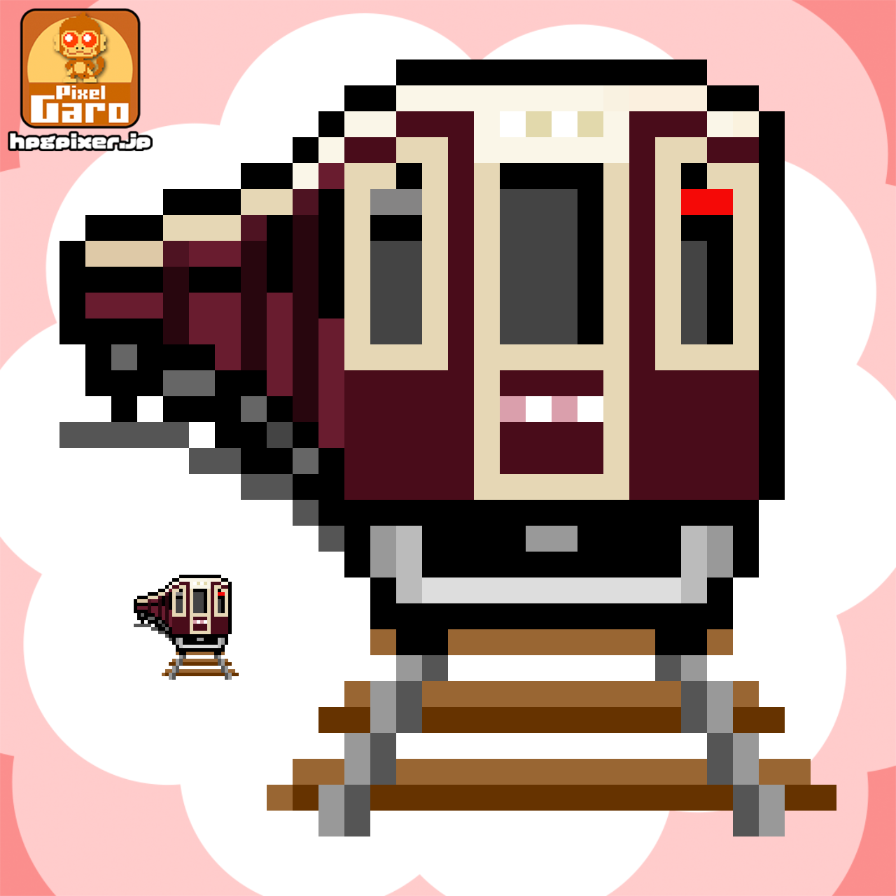 阪急タイプの電車のドット絵アイコン アイキャッチ