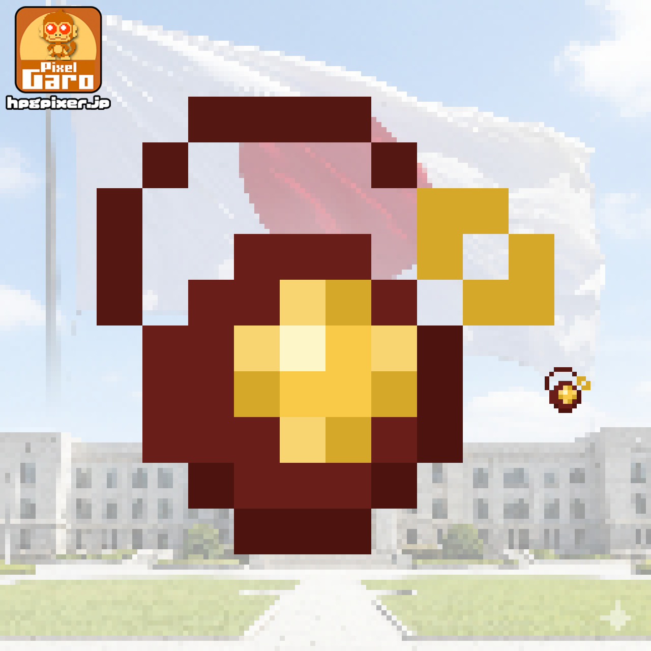 ミニマムな議員バッジのドット絵アイコン アイキャッチ