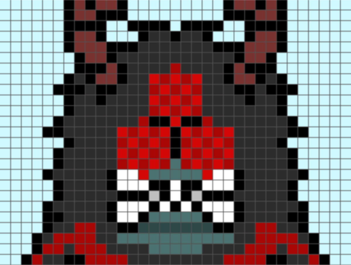 蜘蛛男のドット絵図案 アイキャッチ