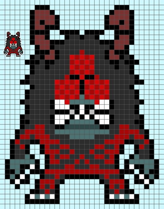 蜘蛛男のドット絵図案