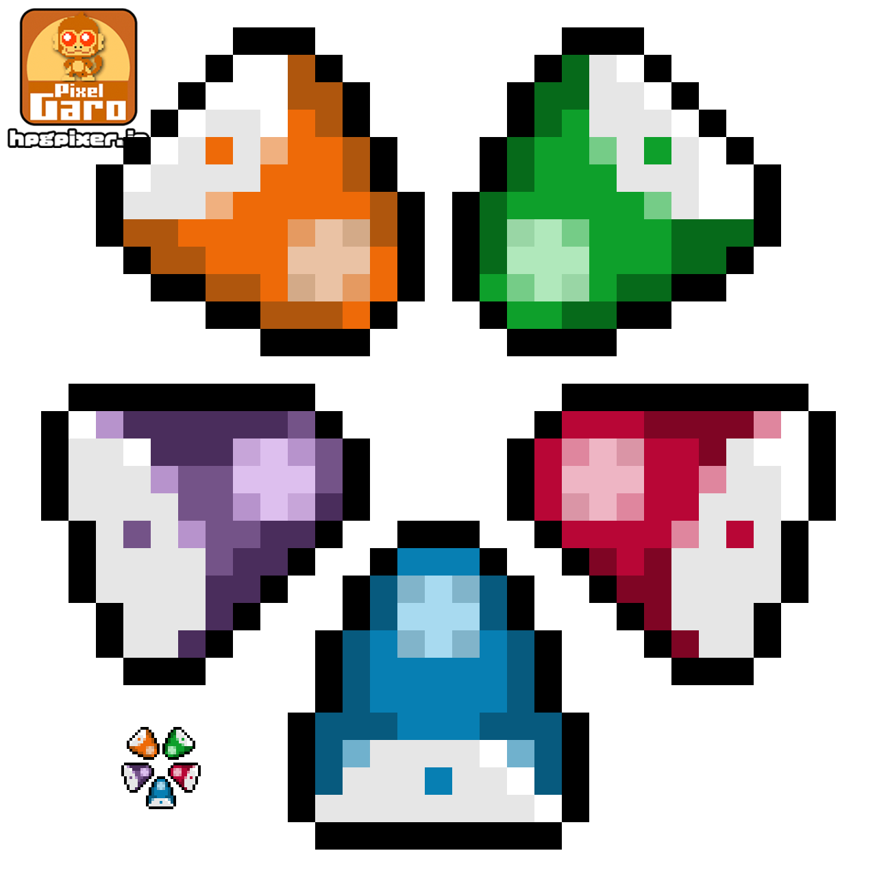 5つのカラーの初代iMacのドット絵アイコン アイキャッチ