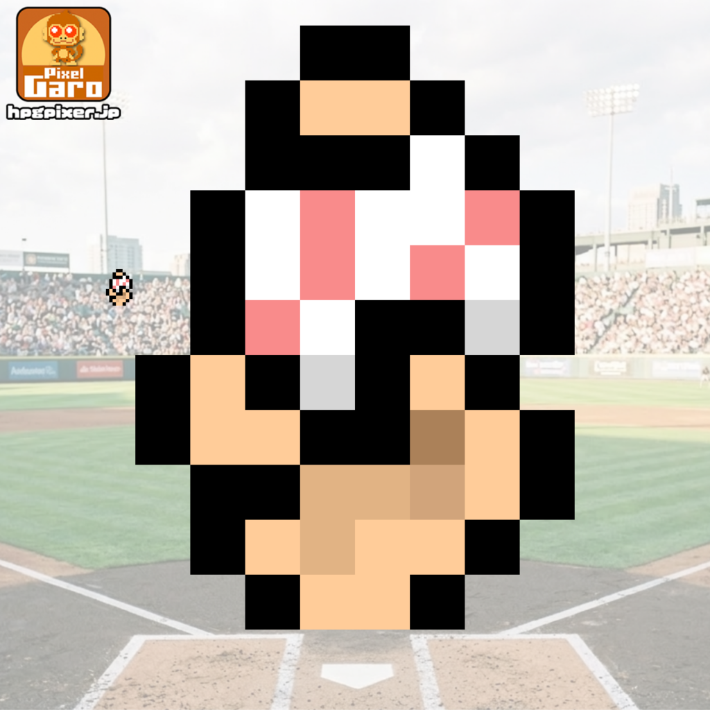 ミニマムな野球ボールの握りのドット絵アイコン