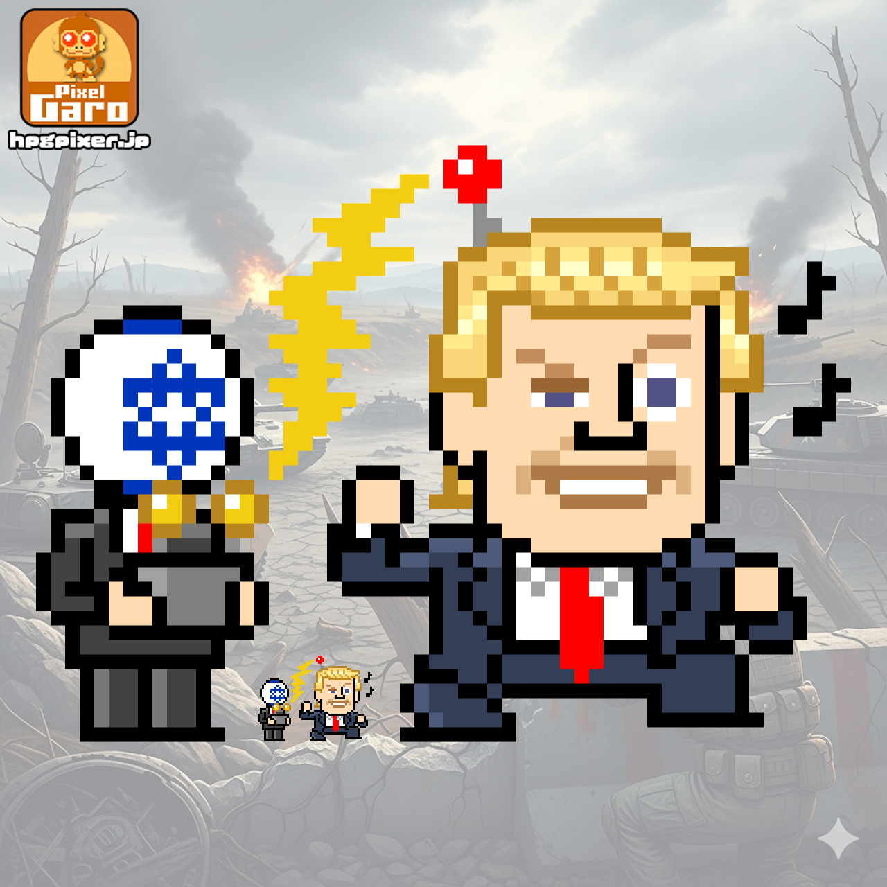 ドナルド・トランプのドット絵アイコン アイキャッチ
