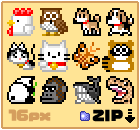 pixel art zip download Mini Animal
