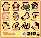 pixel art zip download Mini Human body parts