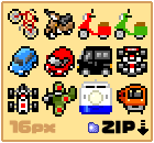 pixel art zip download Mini Vehicle